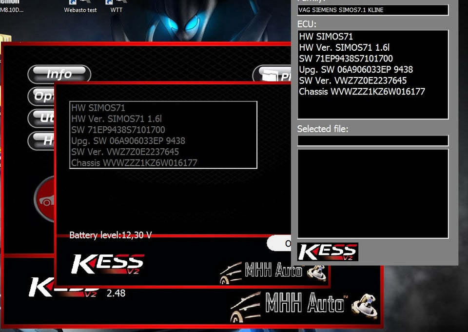 VW Golf 1.6i Simos7.1 06A906033EP_9438 Stage1 E2 XX800