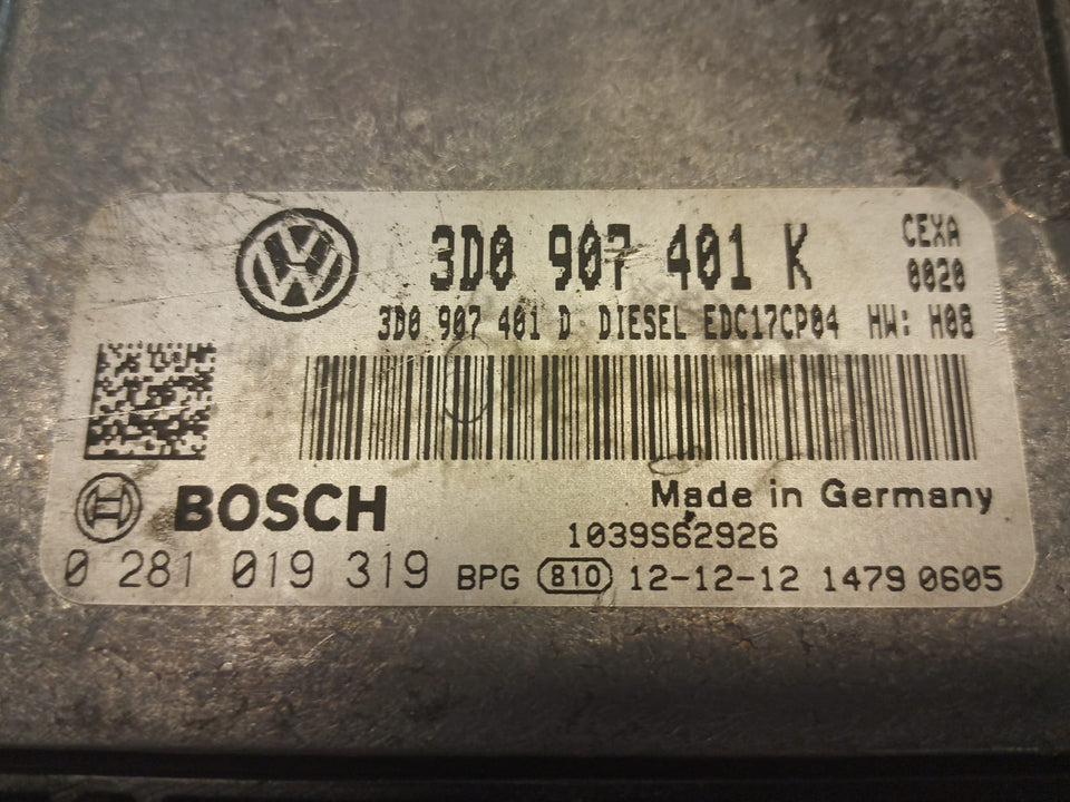 VW Phaeton 3.0TDI EDC17CP04 1037529221 3D0907401K 0020 DPF EGR OFF